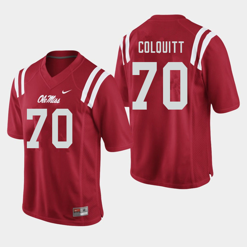 Carter Colquitt Ole Miss Rebels NCAA Men's Red #70 Stitched Limited College Football Jersey UGY1158FR